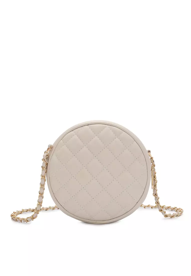 Women's Casual Chain Sling Bag / Crossbody Bag (Tas Selempang Wanita) - Krem