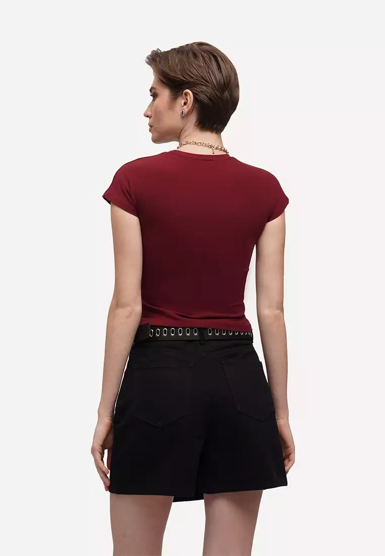 Capped Sleeve Slim T-Shirt