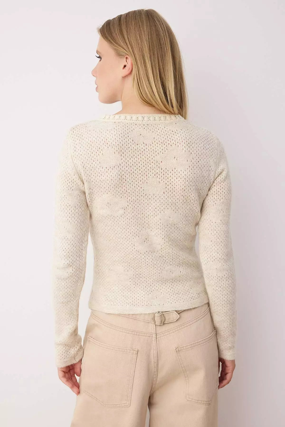 Stone Fitted/Skin Fitting Soft Textured Knitwear Cardigan