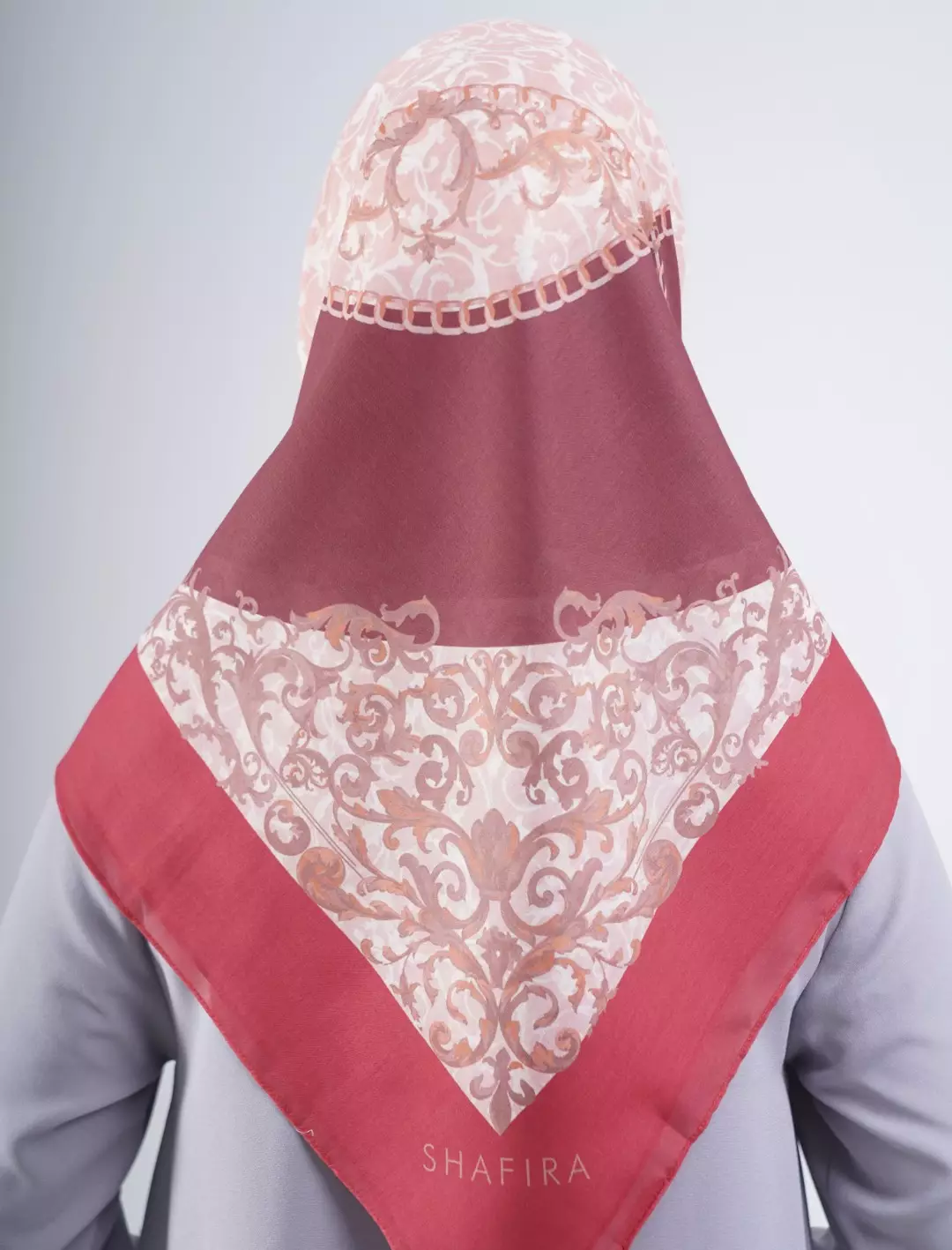 Hadley Printed Scarf Red | Hijab Kerudung Segi Empat Motif