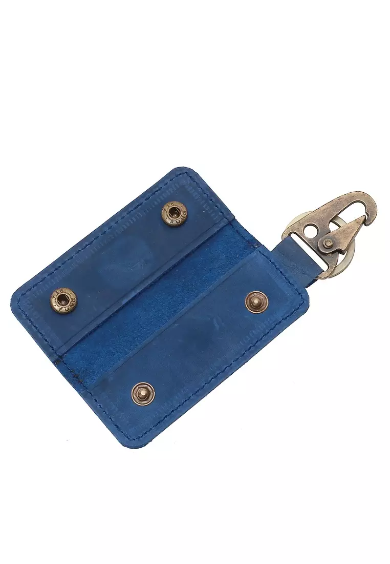 Elgreno Dompet STNK Lipat Dua Gnatungan Kunci Mobil Motor Handmade Material Genuine Leather 311 ORIGINAL - Blue