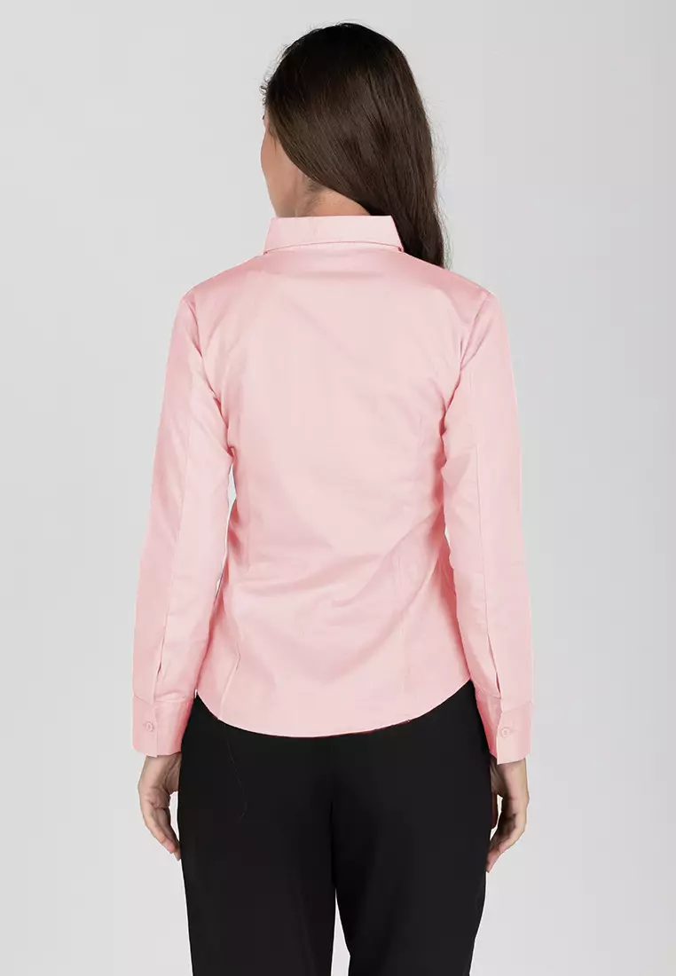 Della Long Sleeve Button Down Office Blouse