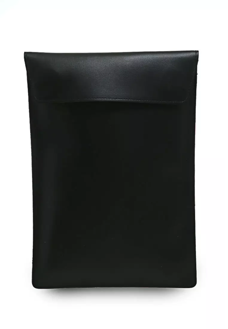 Quenty Sleeve Case Unisex Large Storage Design Elegan Vertical 11 Inch Material Leather ORIGINAL - Black