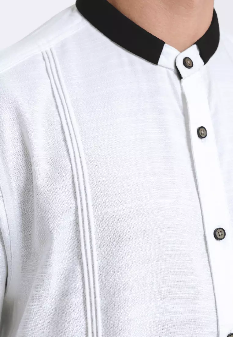 Emba Denim - Arsalan Kemeja Koko Pria Lengan Pendek Regular White