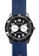 EGLANTINE black and blue and silver EGLANTINE® Terrenz Unisex Military Steel Quartz Watch, Black Dial, Blue Denim Textile Strap 548F3ACFA7F504GS_1