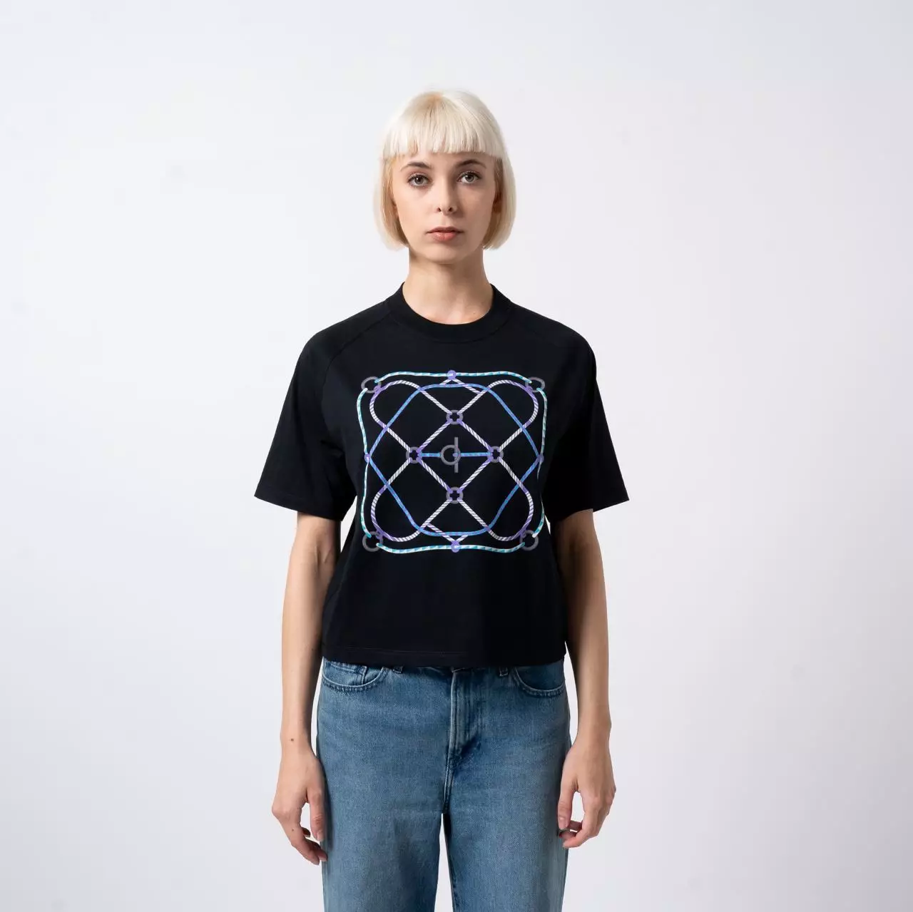 Jual Hermès Figure Artistique Embroidered T-Shirt Black