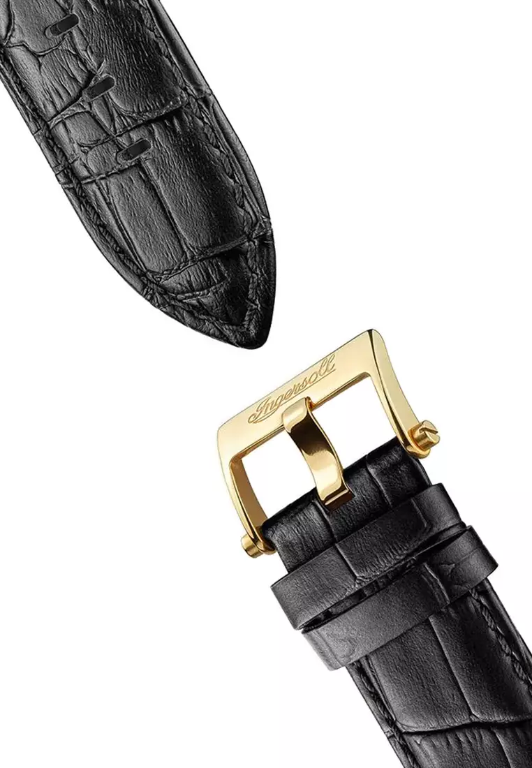 Ingersoll Michigan Black Leather Analog Automatic Watch For Men INI13301
