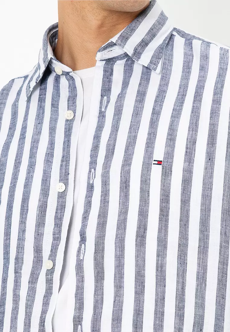 亞麻間條恤衫 - Tommy Mainline