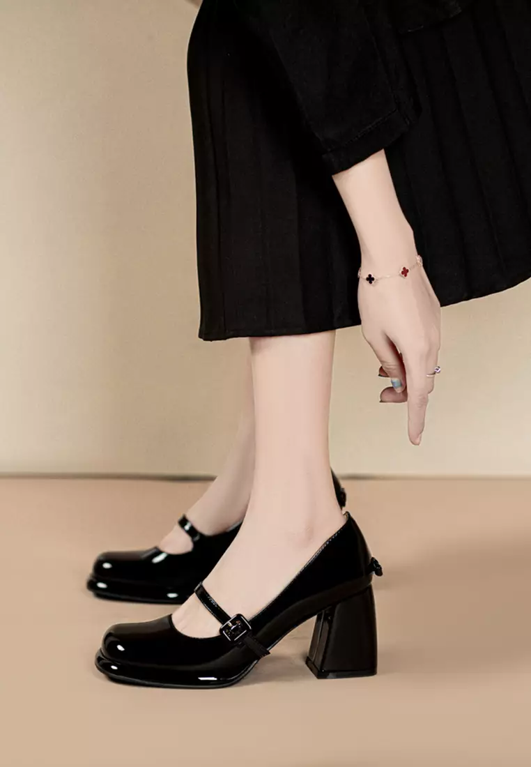 7CM Girly Patent Leather Mary Jane Shoes TE876-8