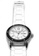 EGLANTINE 銀色 EGLANTINE® Vanessa 女士精鋼石英手錶白色錶盤，白色橡膠錶帶 56742AC2B893A2GS_4