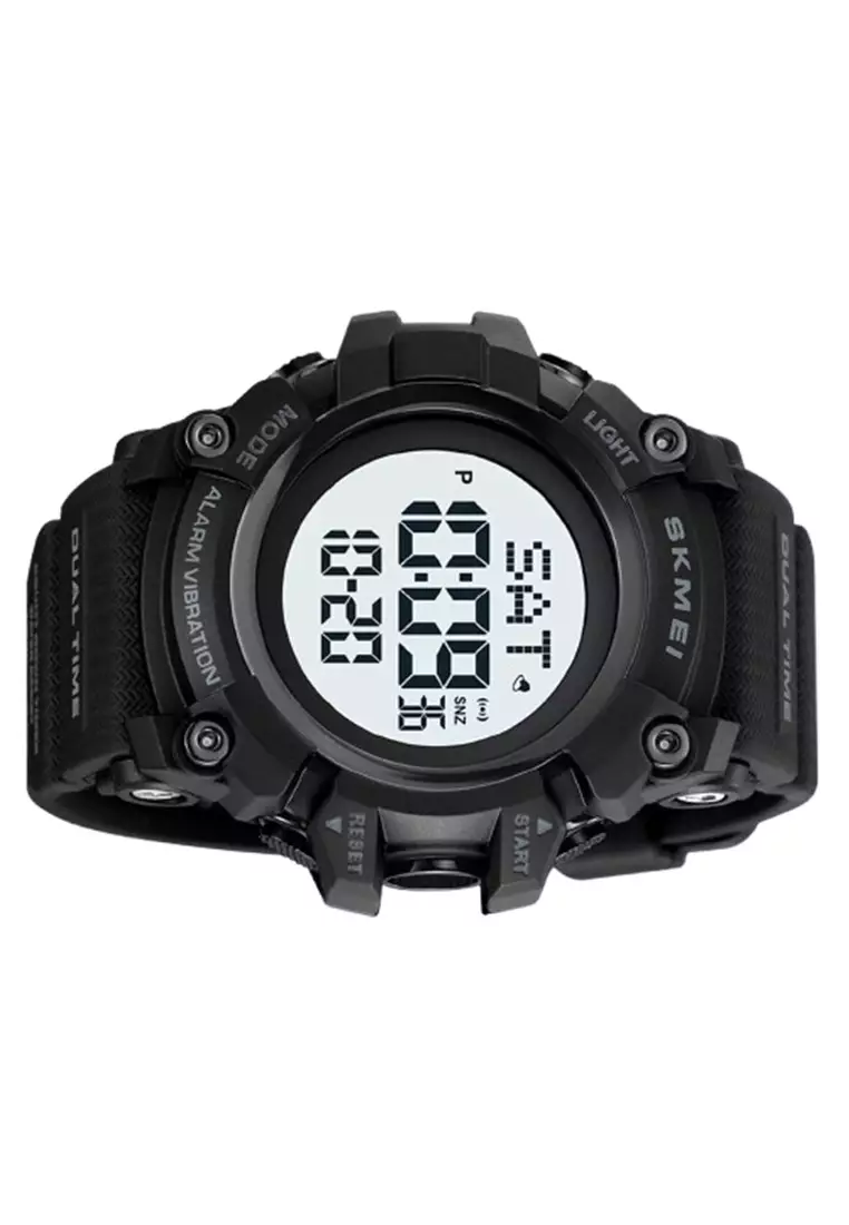 Jam Tangan Digital Pria 2313 Rubber Water Resist ORIGINAL - BlackWhite