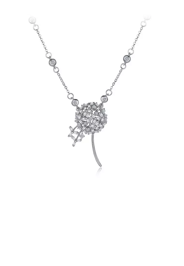 Dandelion top crystal necklace