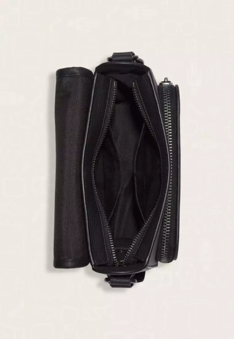 Coach Sullivan Flap Crossbody In Signature Canvas Black Charcoal