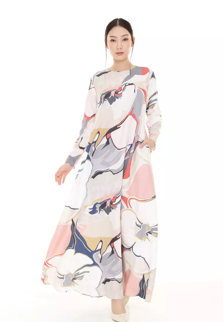 Buy Rina Nichie Couture Felicia Printed Dress in Red White Online ...
