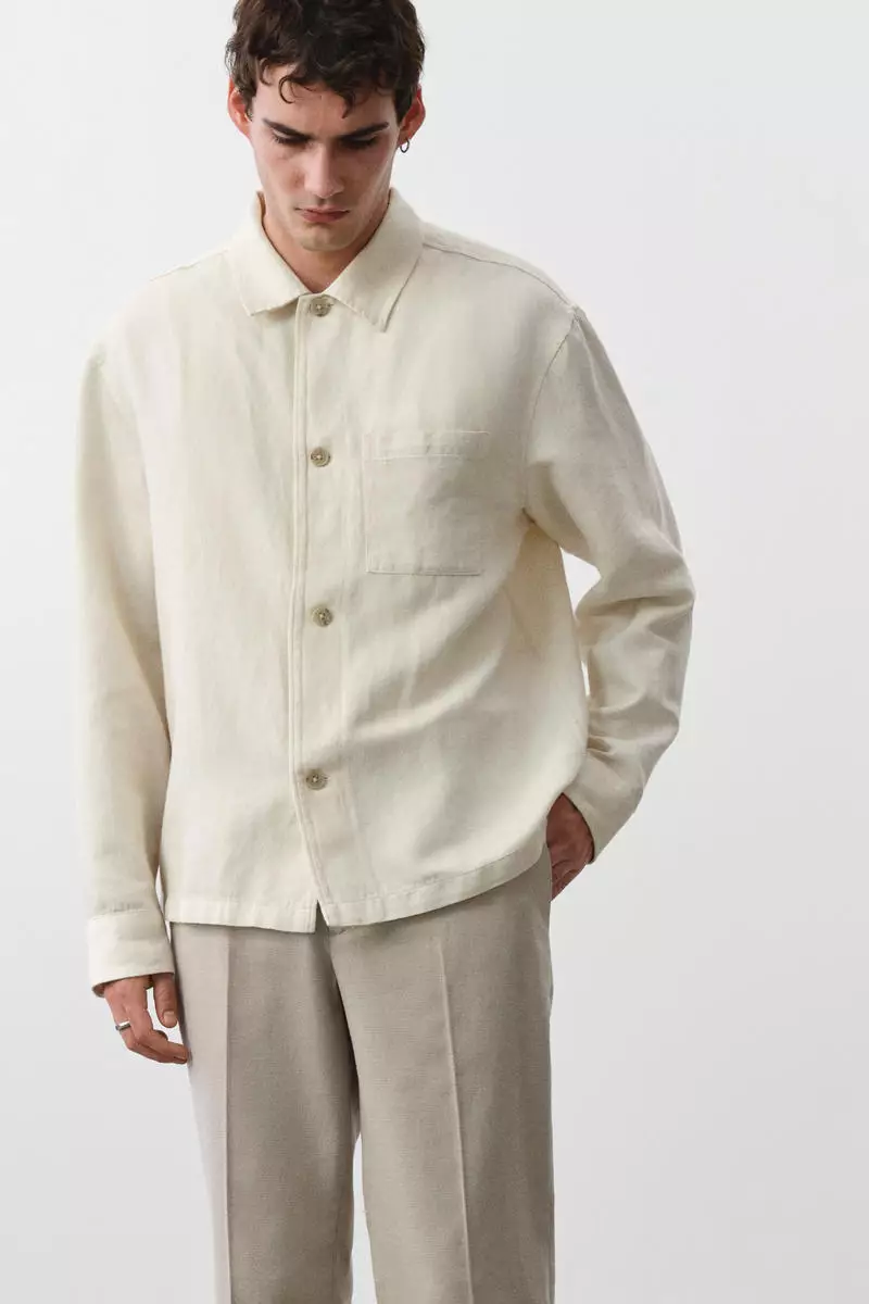 Regular Fit Tailored linen-blend trousers