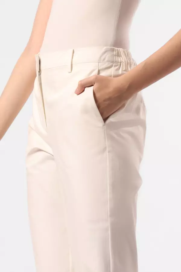 MINIMAL - Reg Fit Chinos With Slit  - Off White Warna Offwhite