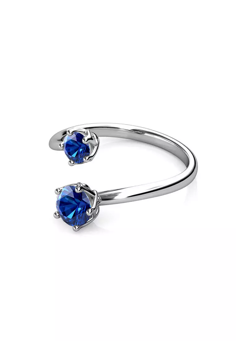 Birth Stone Ring September Sapphire WG - Cincin Crystal by Her Jewellery