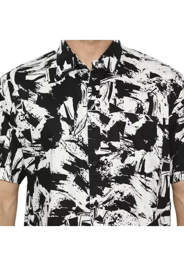 POLICE Kemeja Printing Cotton Tencel Regular Fit Pria