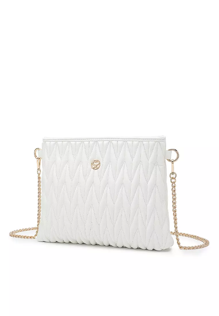 White online crossbody clutch