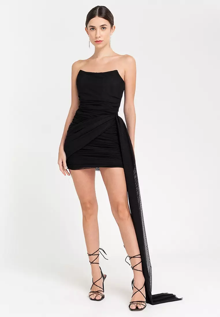 Buy Heather Clothing Trista Corset Mini Dress With Draped Cascading ...