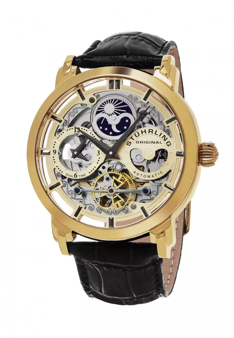 Jam Tangan Pria Automatic Stuhrling Anatol 371-02 Gold