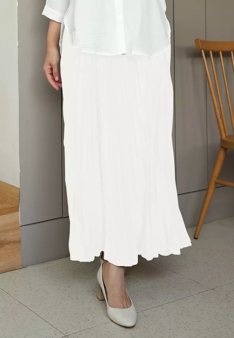 Cotton Bee - Rok Plisket Niana Aline Basic - Snow White