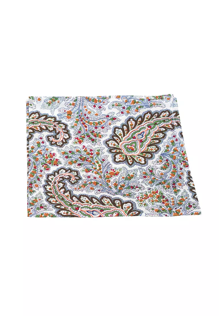 Houseofcuff Dasi Kupu Bowtie Pocket Square Saputangan Abu Bunga A32