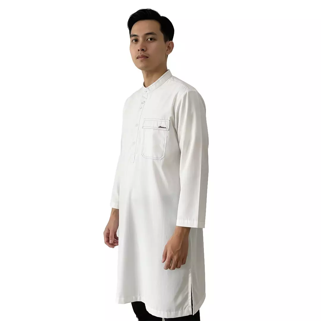 Rabbani - Jubah Koko Muslim Pria Lengan Panjang Dewasa Pandya Exclusive - Broken White