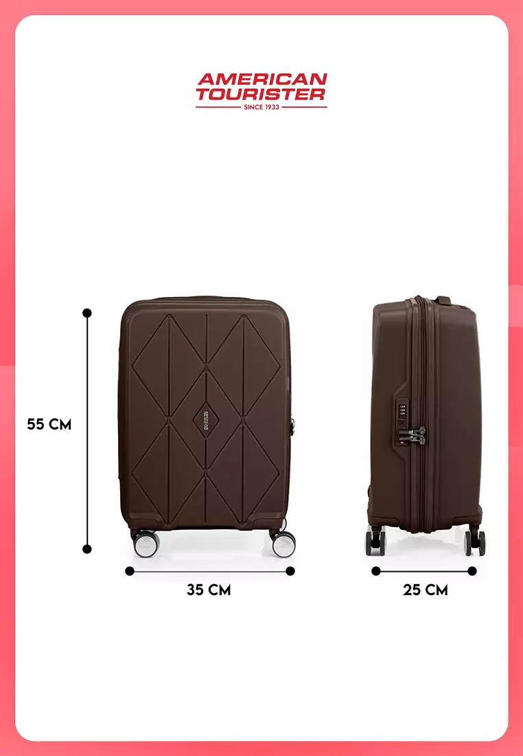 American Tourister Koper Hardcase Argyle Cabin 20 Inch TSA V2 - Dark Chocolate