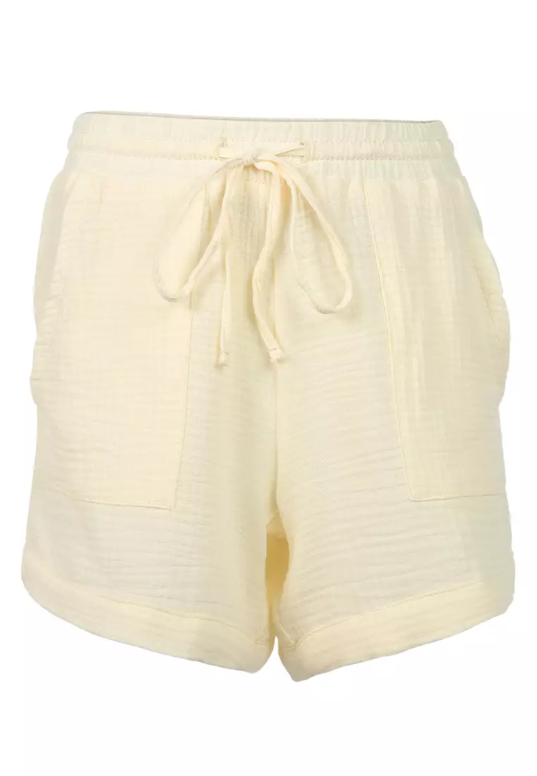 Beige Cool Summer Drawstring Shorts
