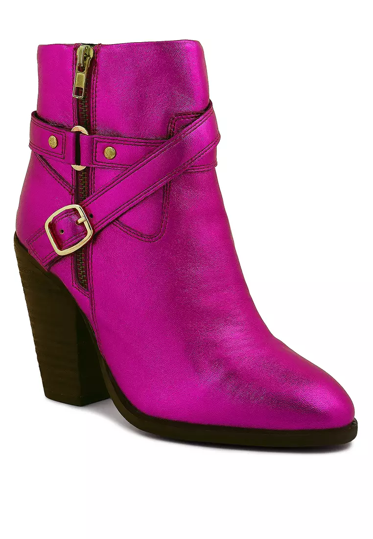 Fuchsia pink cheap ankle boots