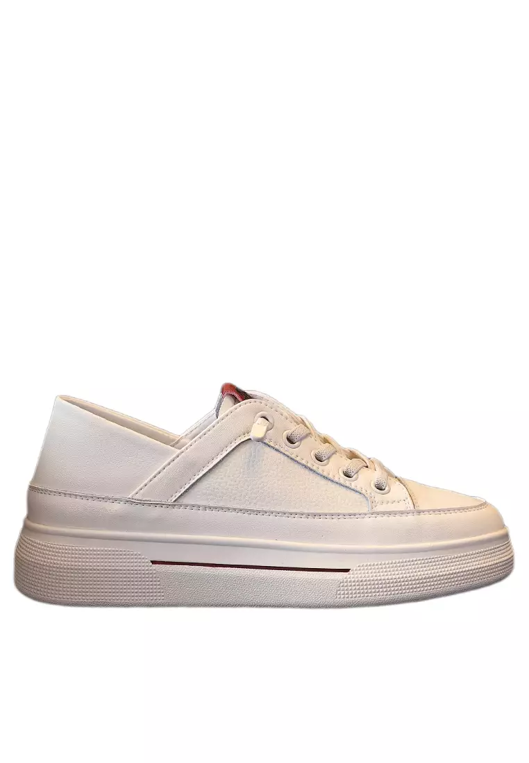 Genuine Leather Flat White Sneakers RX-Y5990