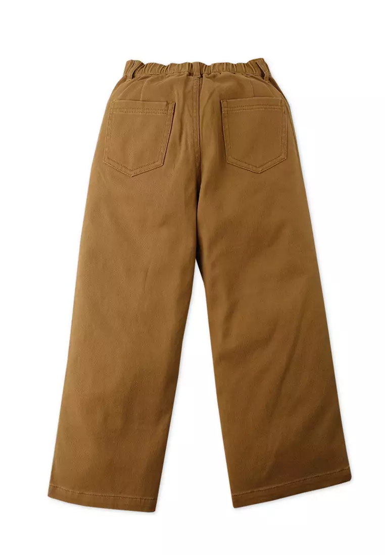 Boys Walter Straight Leg Utility Pants In Brown With Side Stripes