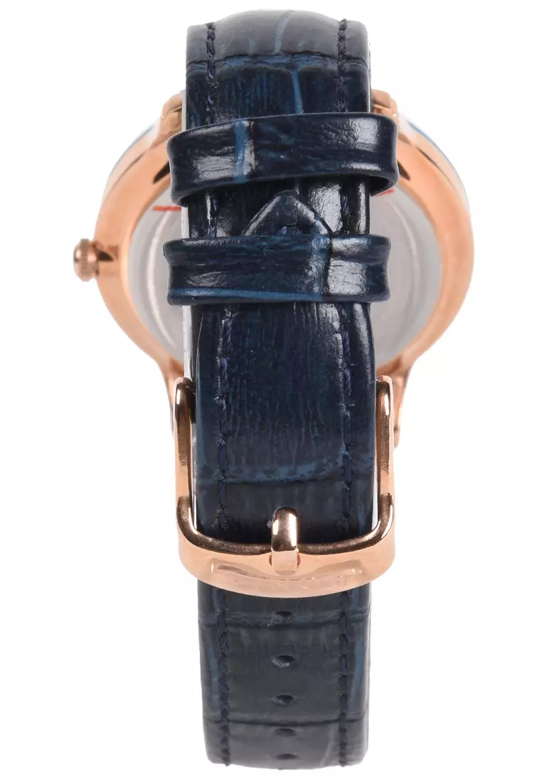 Bonia Rosso - Jam Tangan Wanita - Rosegold - Blue Leather Strap - BNR174-2582