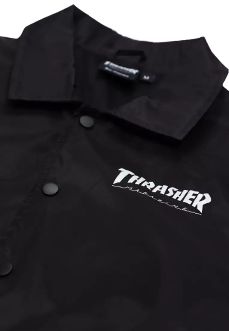 Thrasher flame mag on sale coach jacket black