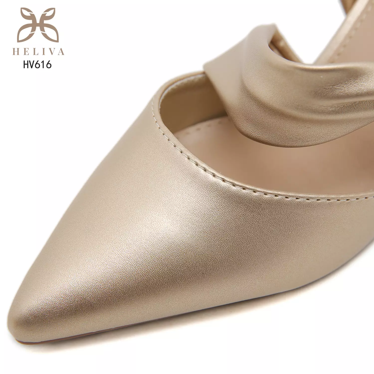 HELIVA BELLARIA 7cm Slingback Heels Sculpted Bow Accent & Elegant Pointed Toe HV616