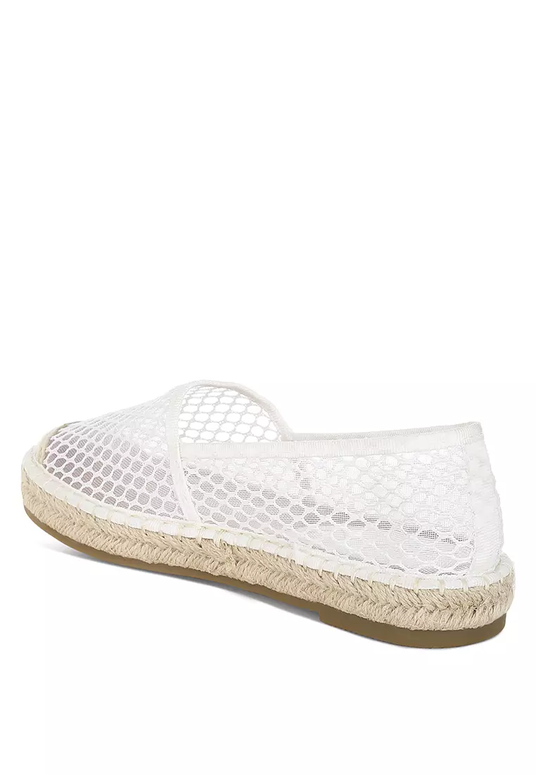 Mesh Espadrille Loafers In White