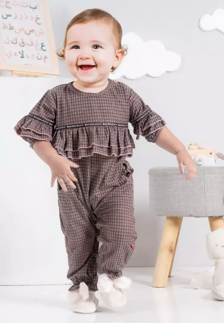 Rabbani - Jumpsuit Bani Batuta Lengan Pendek Lilly Z1M Exclusive Dusty Pink