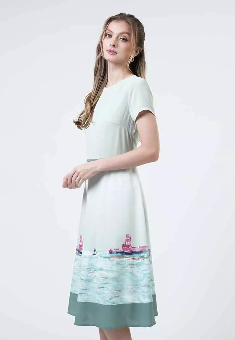 Marina Landscape A-Line Dress