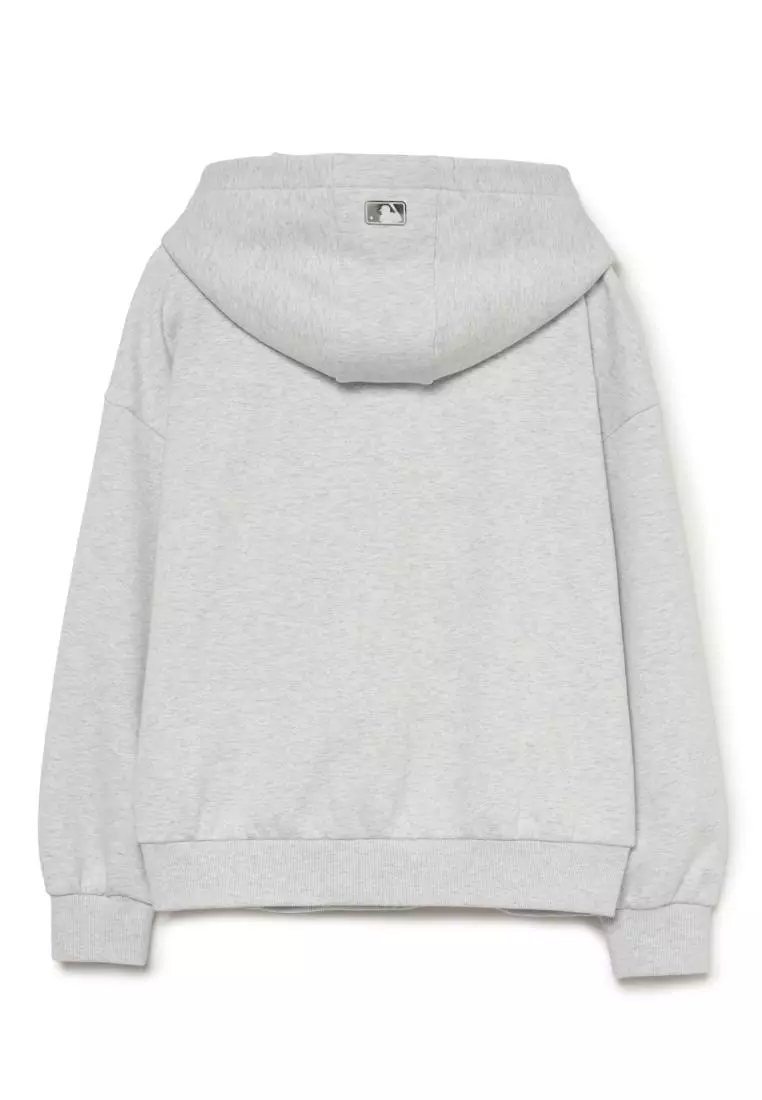 MLB WOMEN'S BASIC ATHLEISURE SMALL LOGO BRUSHED HALF ZIP