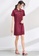 OUNIXUE red Webbing Polo Neck Dress F021DAA29D6C10GS_4