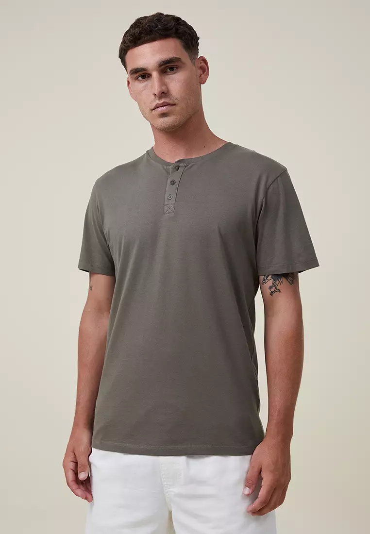 Mens henley t sale shirts with short sleeve