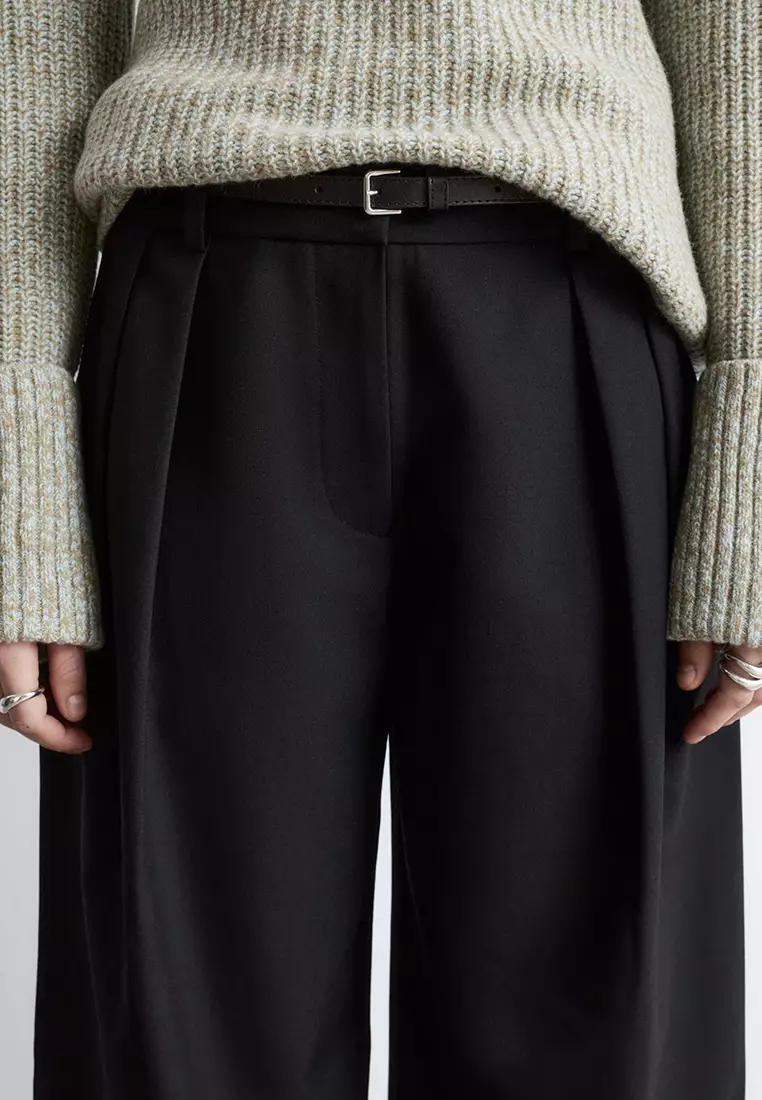 Wool-Blend Tailored Trousers