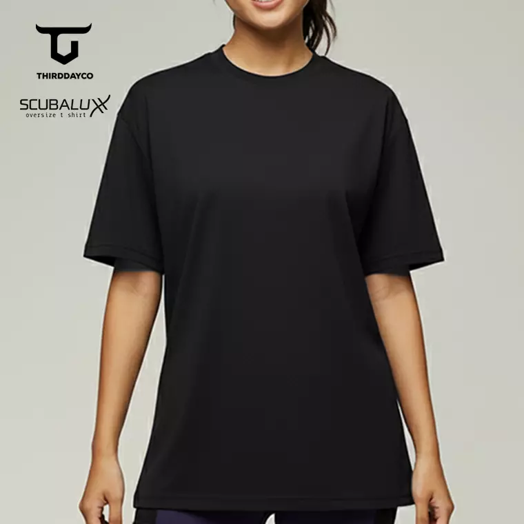Kaos Oversize Gym Wanita Scubalux "everyday to gym club" hitam LTH27