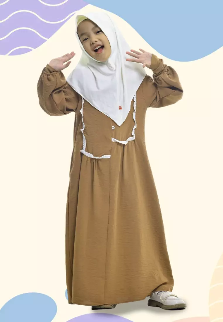Rabbani - Baju Muslim Anak Gamis Bani Batuta Cantya Z1M Exclusive Coklat