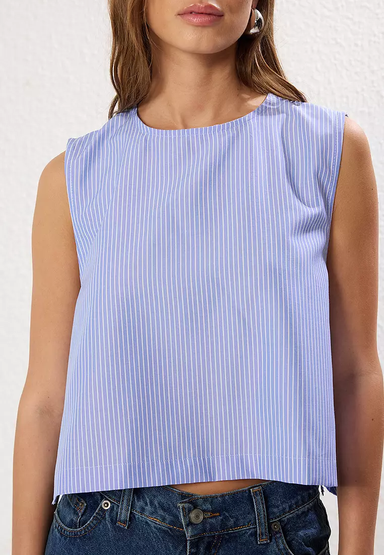 Striped Crop Blouse