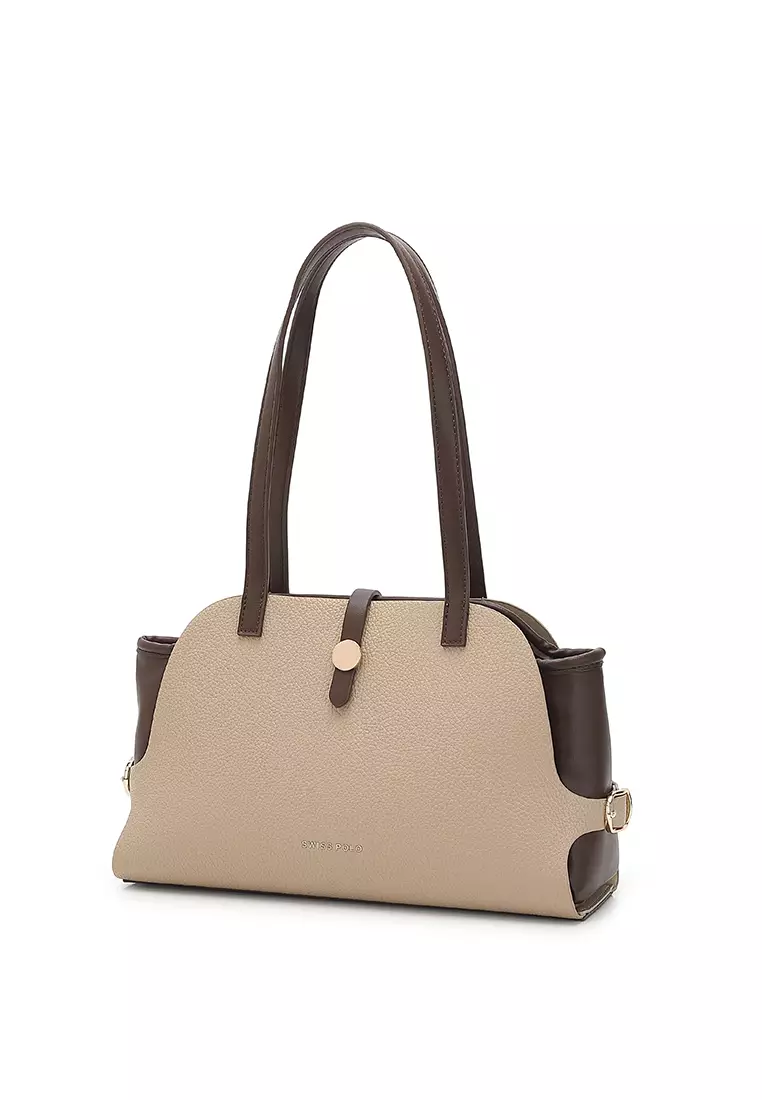 Women's Shoulder Bag / Top Handle Bag - Khaki / Coffee
