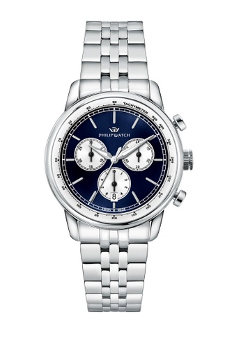Philip Watch silver Philip Watch Anniversary 40mm Blue Dial Men's Chronograph Quartz Watch (Swiss Made) R8273650004 3AC0CAC3E8CCF0GS_1