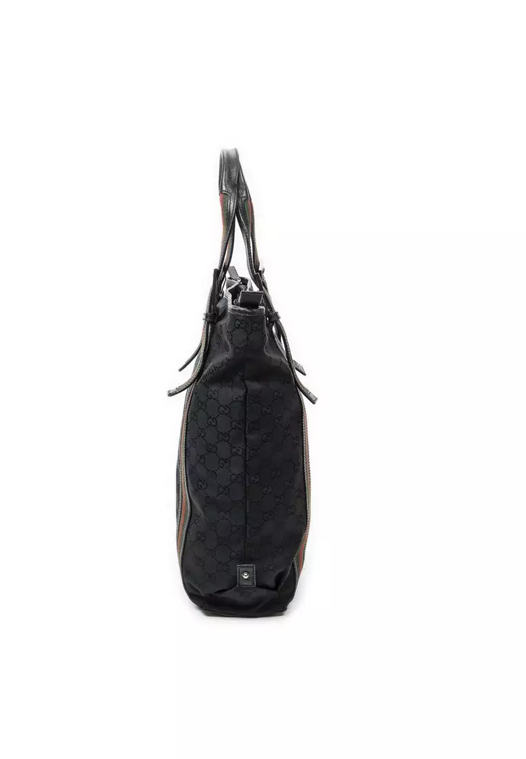 Pre-Loved Web Buckle Vertical Tote