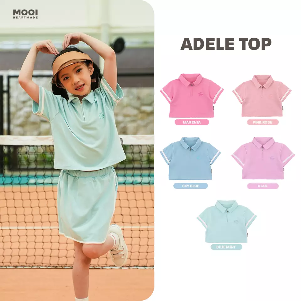 Mooi Atasan Anak Perempuan Adele Top - Blue Mint